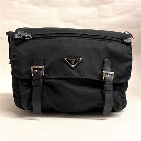 vintage messenger prada silver bag|prada re nylon messenger bag.